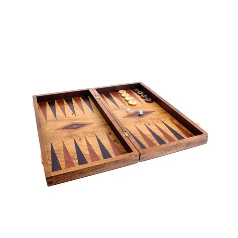 Olive Wood Backgammon Handmade Game Set - Large Size, without Slots