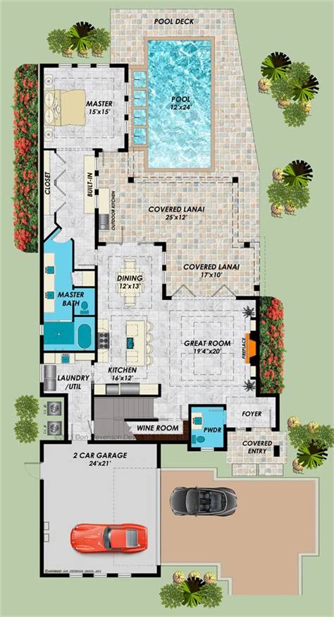 2-story Modern House Plan with Lanai - 1952