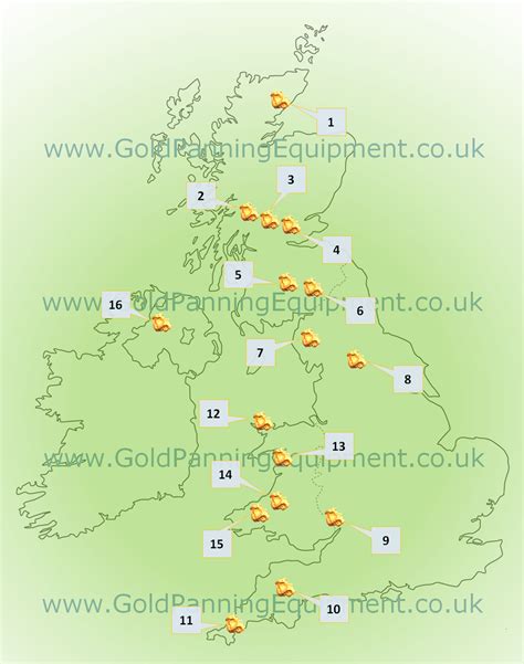 Gold Panning Equipment UK - Gold Prospecting Locations Map