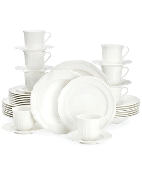 Mikasa Antique White 40-Pc. Dinnerware Set, Service for 8 - Macy's | Dinnerware set, Dinnerware ...