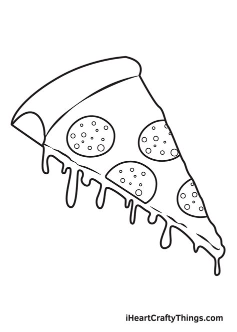 Pizza Drawing — How To Draw A Pizza Step By Step