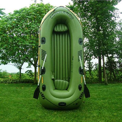 Inflatable Boat 2-3 Persons Fishing Boat PVC Kayak Rowing boats with ...