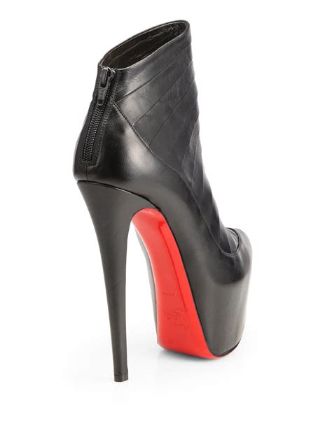 Lyst - Christian Louboutin Amor Leather Platform Ankle Boots in Black