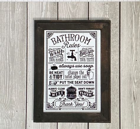 Bathroom rules sign bathroom signs. Bathroom sign. Rules for | Etsy