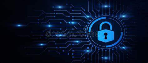 Cyber Security Lock on Digital Screen Data Protection Business ...