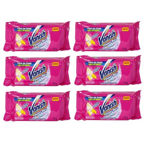 Buy Vanish Super 75g Soap Bar Laundry Fabric Clothes Stain Remover Enzymatic Action (6) Online ...