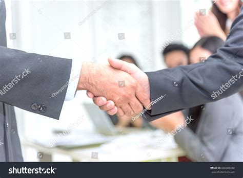 Business People Shaking Hands Office Business Stock Photo (Edit Now) 686888818