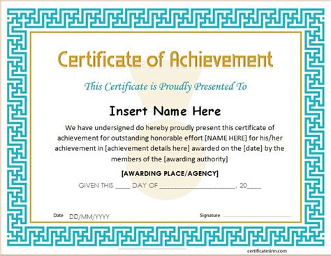 Certificates of Achievement for WORD | Professional Certificate Templates