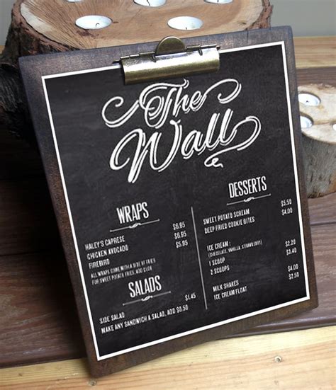 Menu Clipboards Large Restaurant Menu Boards Rustic Menu - Etsy