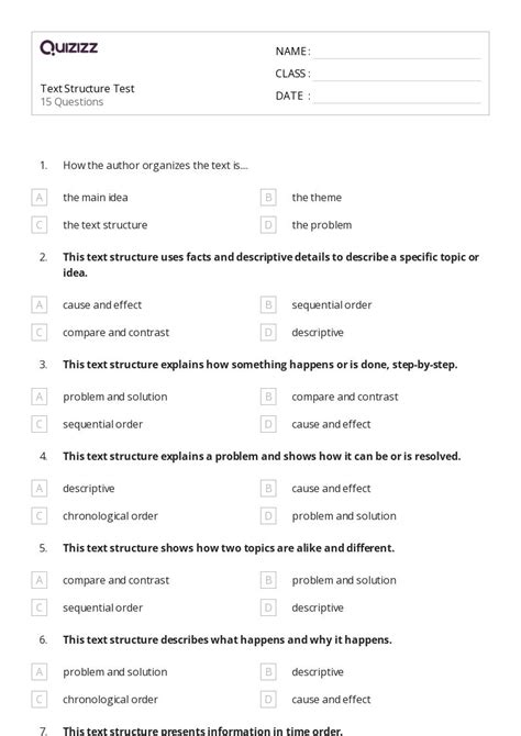 50+ Analyzing Text Structure worksheets for 4th Grade on Quizizz ...