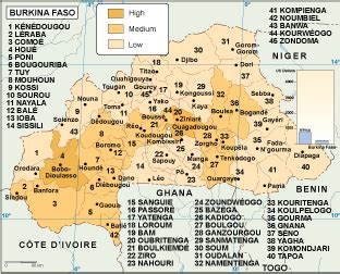 Burkina Faso economic map. EPS Illustrator Map | Vector World Maps