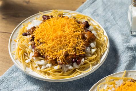 Homemade Cincinnati Chili Spaghetti Stock Image - Image of pepper ...