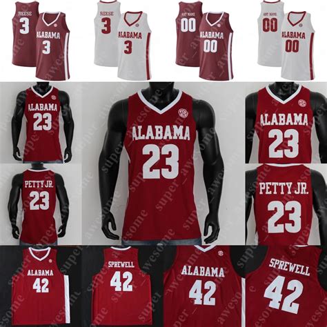 NCAA Alabama Basketball Jersey Brandon Miller Mark Sears Grant Nelson ...