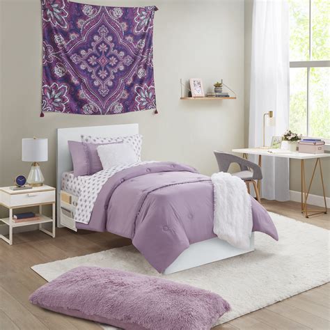 Mainstays Purple 11 Piece Bed in a Bag Comforter Set With Sheets, Twin/Twin XL - Walmart.com