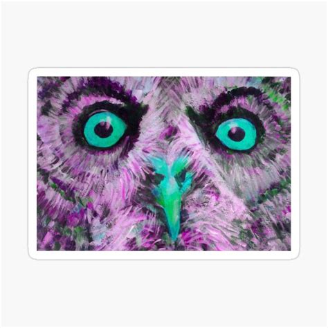 Purple and Turquoise Blue Owl Sticker by carolineskinner | Owl stickers ...