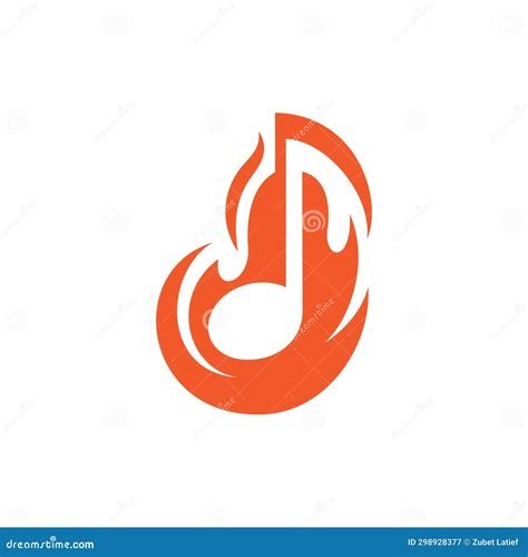 Music Fire Logo Design Template, Song Music Tone on Fire Logo Design ...