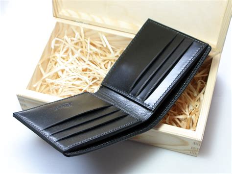 Personalized Men's Leather Wallet Monogram Black Leather - Etsy