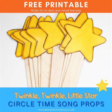 Twinkle, Twinkle, Little Star Printable Song Sticks