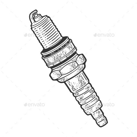 Spark Plug Sketch Vector Illustration, Vectors | GraphicRiver