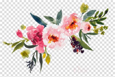 Flower Background Clipart Flower Clip Art - Watercolor Flowers Transparent Background