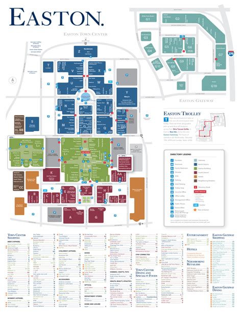 Easton Town Center Map