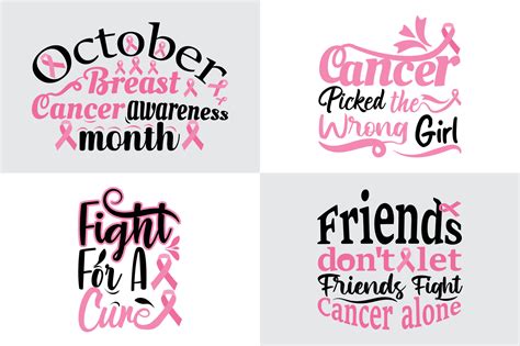 Breast cancer Quotes Designs Bundle, October Breast Cancer Quotes ...