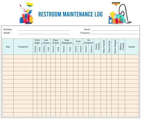 Bathroom Cleaning Log Sheet Template | Cleaning schedule templates, Cleaning chart template ...