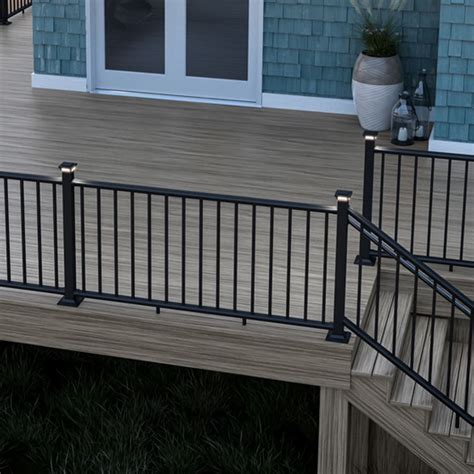 Deckorators (Assembled: 6-ft x 3-ft) Classic Aluminum Matte Black Aluminum Deck Railing Kit with ...