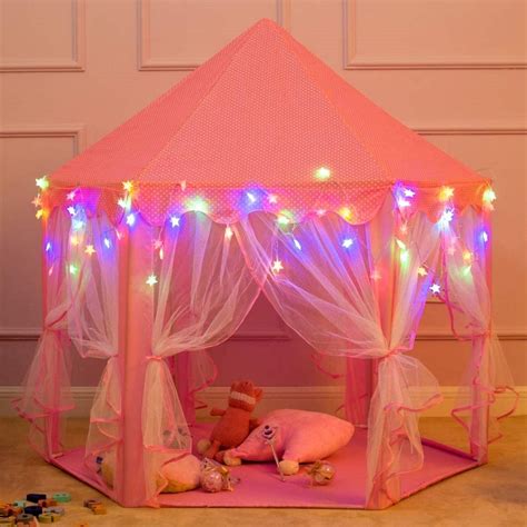 Princess Castle Tent for Girls with Star Lights, Play Tents for Kids ...