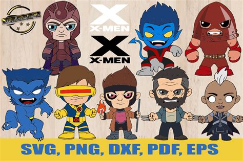 Bundle x-men svg chibi x-men svg logan svg wolverine svg | Etsy