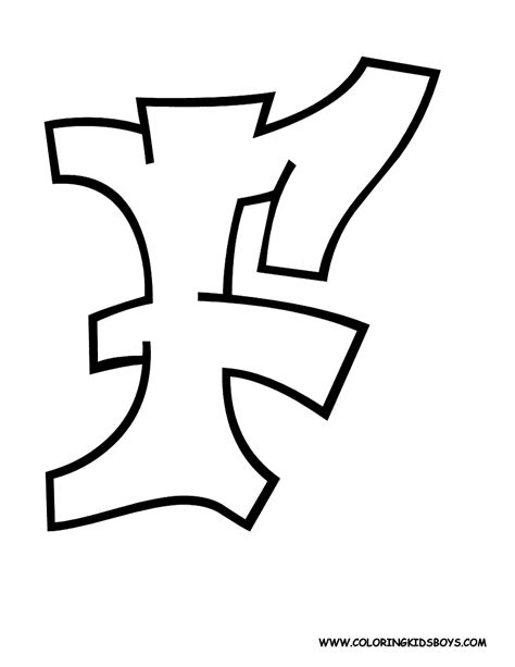 Graffiti Letter F at coloring-pages-book-for-kids-boys.com | Graffiti | Pinterest | Graffiti ...