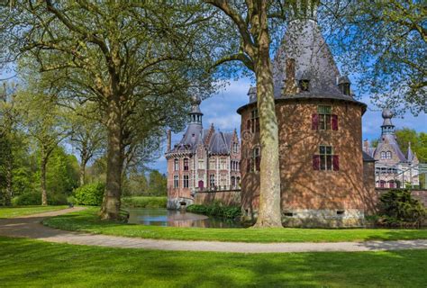 Ooidonk Castle in Belgium stock photo. Image of ages - 110813856