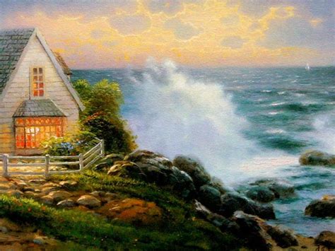 A Light in The Storm (Seaside Memories II) by Thomas Kinkade 20x24 ...