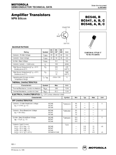 Datasheet BC547 | PDF