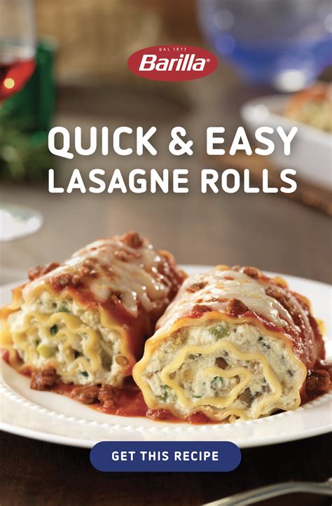 Simple and Easy Lasagna Pasta Roll Ups Recipe | Barilla | Recipe | Recipes, Barilla lasagna ...