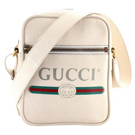 Gucci Logo Zip Messenger Bag Printed Leather Small at 1stDibs