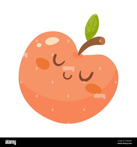 Funny apple with smiling face cartoon illustration Stock Vector Image ...