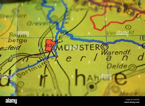 City name MÜNSTER on a map Stock Photo - Alamy