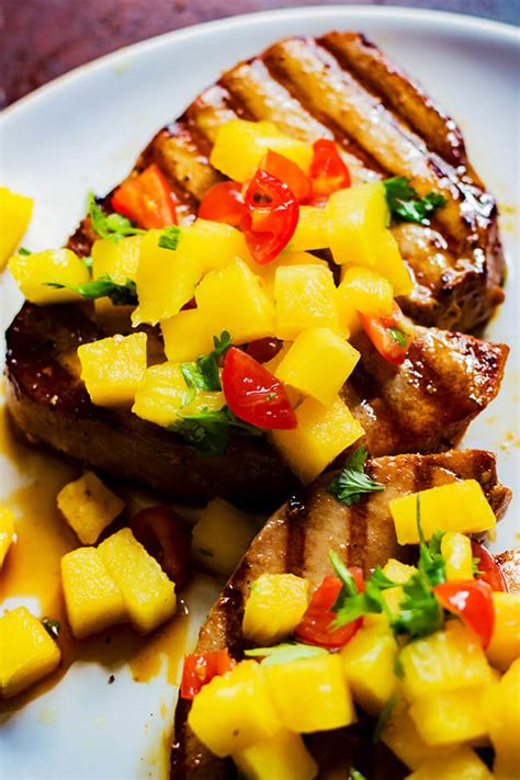 Grilled Tuna Steak with Pineapple Salsa - Cooking Maniac