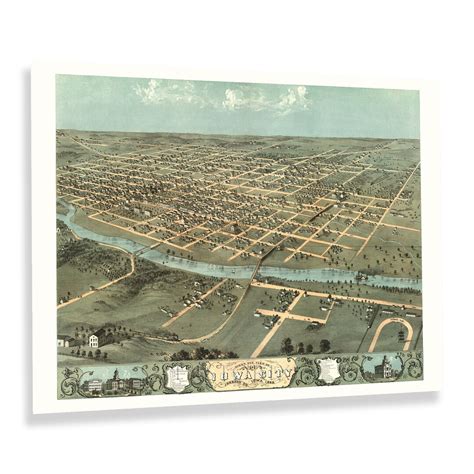 1868 Iowa City Map Bird's Eye View History Map of Iowa Poster Old Iowa City Johnson County Iowa ...