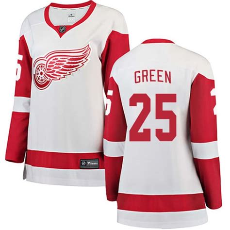 Detroit Red Wings Mike Green Official White Fanatics Branded Breakaway Women's Away NHL Hockey ...