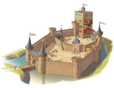 Le château fort - illustration 2 | Château fort, Chateau fort moyen age, Histoire enfant