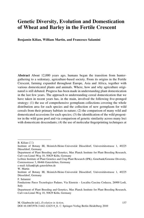 (PDF) Genetic Diversity, Evolution and Domestication of Wheat and ...