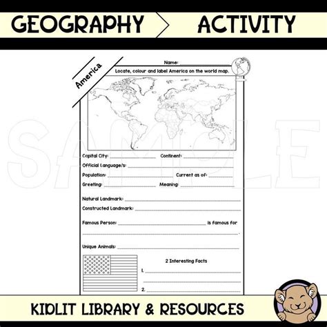 This worksheet asks students to locate information about America ...