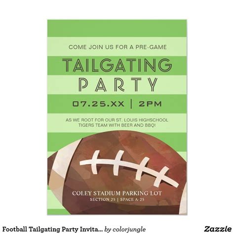 Football Tailgating Party Invitation | Zazzle.com | Tailgate party, Football birthday party ...