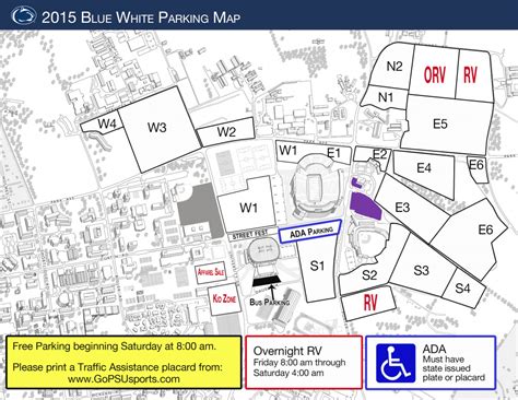 Penn State Parking Lot Map - Printable Map