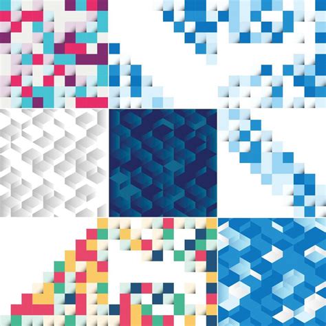 Square geometric pattern set 18710980 Vector Art at Vecteezy