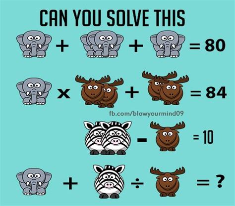 Solve this animal puzzle fun problem. Taken from https://facebook.com ...