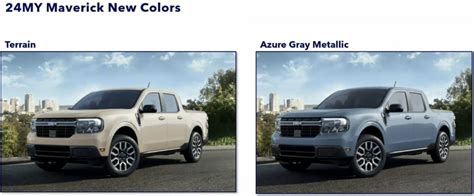 Ford Maverick Color Chart