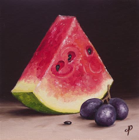 Jane Palmer Fine Art: Watermelon with Grapes